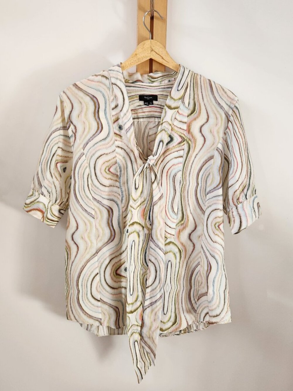 Paul Smith Swirl Blouse / Silk & Cotton Blend / Women's / 46